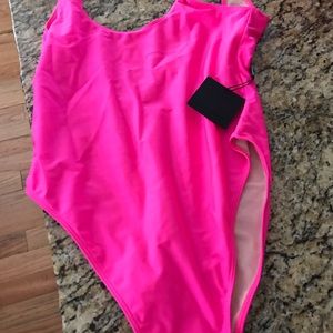 Large bright pink swimming suit new with tags